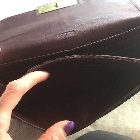 Purple Coach monogram leather & canvas wallet - Picture 4 of 6